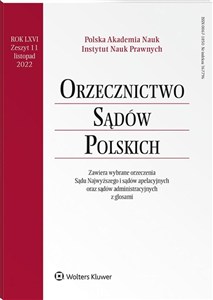 Picture of Orzecznictwo Sądów Polskich 11/2022