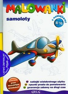 Obrazek Malowanki 8 Samoloty + pisak z naklejkami