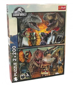 Obrazek Puzzle 2x200 Prehistoryczny świat Universal Jurassic World 13316