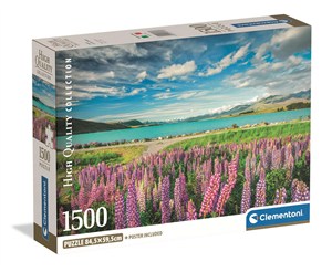 Obrazek Puzzle 1500 Compact  Lupins At lake Tekapo