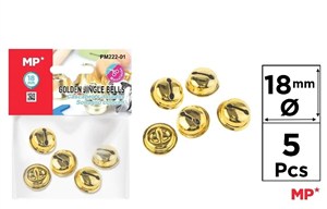 Obrazek Dzwonek złoty 18mm 5szt