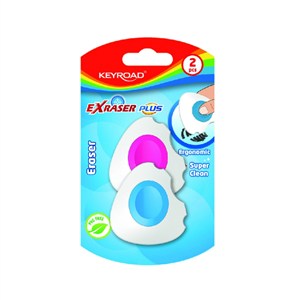 Obrazek Gumka do ścierania KEYROAD Exraser plus blister 2 szt. mix kolorów