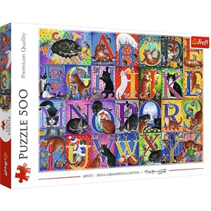 Obrazek Puzzle Koci alfabet 500