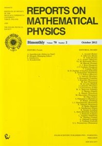 Picture of Reports on Mathematical Physics 70/2