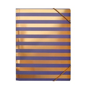 Obrazek Teczka A4 fioletowo złote paski