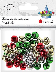 Obrazek Dzwoneczki metalowe 15mm 24szt
