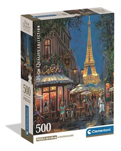 Picture of Puzzle 500 Compact Night At the Eiffel Cafe 35577