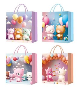 Obrazek Torebki prezentowe WK 22483 L mix wzorów 12 sztuk