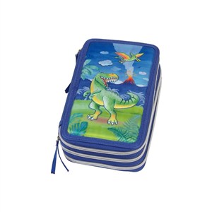 Picture of Piórnik trzykomorowy z wyposażeniem Dinosaur