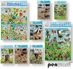 Obrazek Naklejki laser zwierzęta 20x25mm MIX