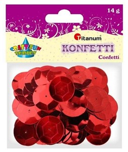 Obrazek Konfetti okrągłe 14g czerwone