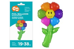 Picture of Balon foliowy kwiatek tęczowy 19x38cm