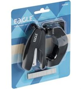 Obrazek Zestaw EAGLE J5072BC dziurkacz, zszywacz, zszywki czarny
