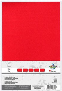 Obrazek Filc A4 czerwony 10szt