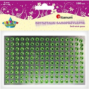 Picture of Kryształki samoprzylepne okrągłe zielone 160szt
