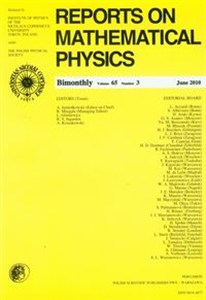 Obrazek Reports on Mathematical Physics 65/3 2010