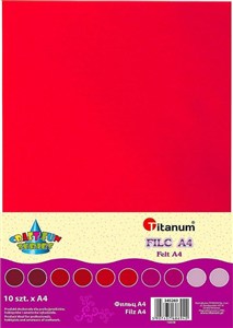 Obrazek Filc A4 czerwony 10szt