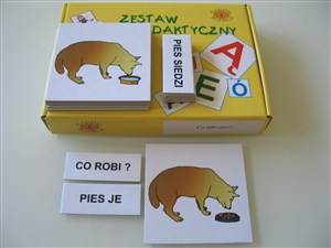 Obrazek Zestaw dydaktyczny. Co robi pies?
