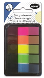 Obrazek Karteczki indeksujące znaczniki 1,2x4,4cm 5 kolorów