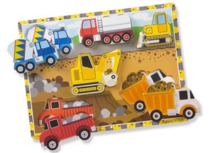 Obrazek Puzzle drewniane Samochody budowlane