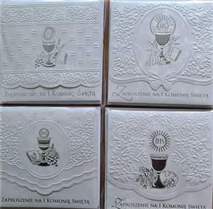 Obrazek Zaproszenia Komunia kwadrat 5szt