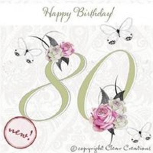 Picture of Karnet Swarovski kwadrat "urodziny 80"