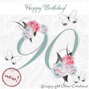 Obrazek Karnet Swarovski kwadrat "urodziny 90"