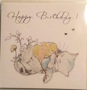 Picture of Karnet Swarovski kwadrat Urodziny kot i pisklę