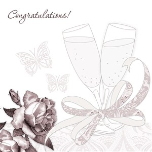 Picture of Karnet Swarovski kwadrat Ślub kieliszki