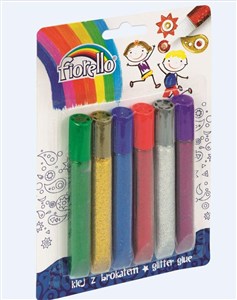 Obrazek Klej brokatowy Fiorello 6 kolorów x 13 ml (GR-BK13B6)
