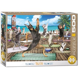 Obrazek Puzzle 500 Psia joga XXL