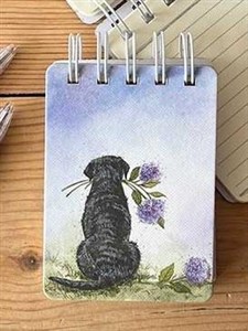 Obrazek Kołonotes A7 SSN39 Labrador z kwiatami