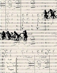 Obrazek Notes ozdobny Muzyka BL28.143 A7/50K gładki BR