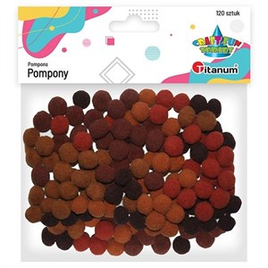 Obrazek Pompony poliestrowe 10mm brązowe 120szt