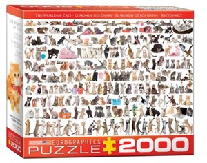 Obrazek Puzzle 2000 Świat kotów
