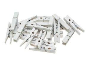 Obrazek Klamerki białe 4,5cm 20szt