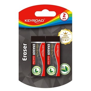 Obrazek Gumka do ścierania KEYROAD techniczna czarna 2 szt. blister