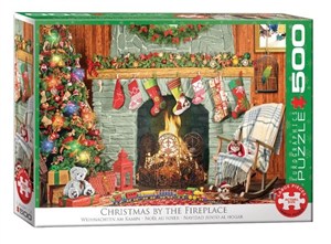 Obrazek Puzzle 500 XXL Świąteczne ozdoby na kominku