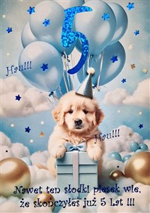 Obrazek Karnet Urodziny 5 3K