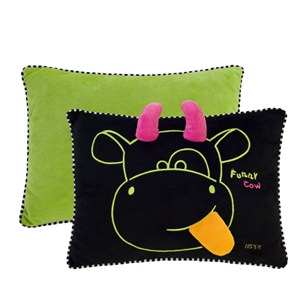 Obrazek PODUSZKA KRÓWKA FUNNY BLACK ZIELONA 11488