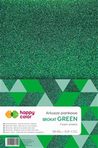 Picture of Arkusze piankowe brokatowe Happy Color A4 zielone 5 ark.