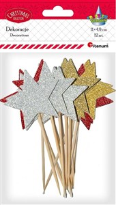 Picture of Gwiazdki papierowe brokatowe 18szt