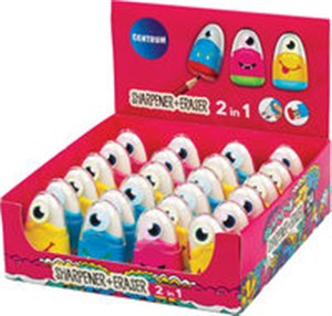 Obrazek Temperówka z gumką i pojemnikiem mix