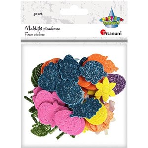 Obrazek Naklejki piankowe brokatowe mix 50szt