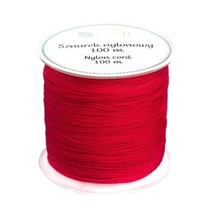 Obrazek Sznurek nylonowy 0,8mm 100m czerwony