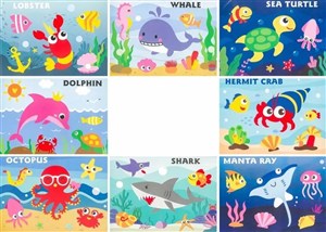 Obrazek Mozaika piankowa morska 8szt