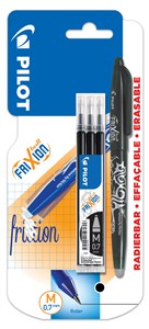 Obrazek Pióro kulkowe Frixion Clicker Pilot czarny + wkłady blister