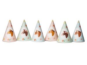 Obrazek Czapeczki Konie 16cm 6szt