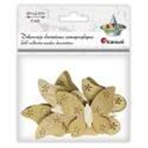 Obrazek Drewniane motyle samoprzylepne 56x43mm 6szt