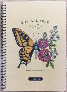 Obrazek Kołonotatnik A5/80K kratka kraft Motyl